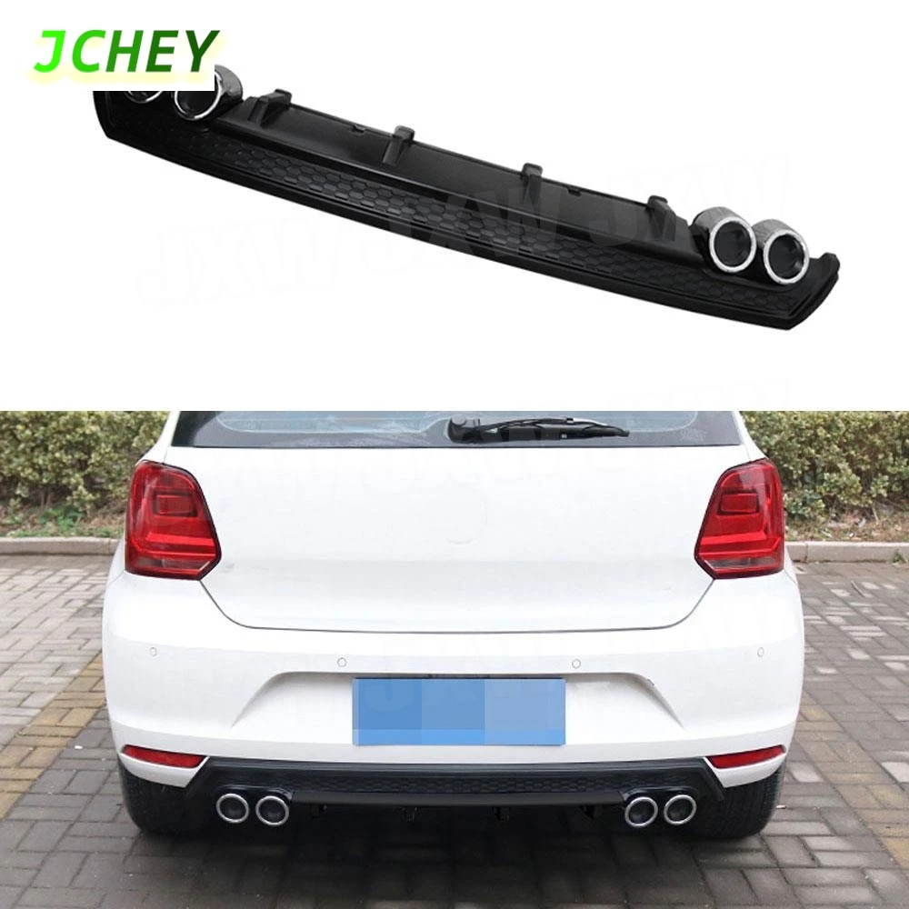 

JCHEY High Quality PP Car Rear Lip diffuser Spoiler For Volkswagen VW Polo Standard 2015-2018 Not for GTI Rear Bumper Guard