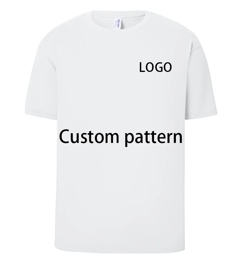 Customized Heavyweight Pure Cotton 260g Men and Women Same Style Small Off-Shoulder T-Shirt Short Sleeves