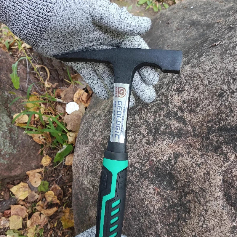 Outdoor exploration hammer pointed flat coated geologic hammer