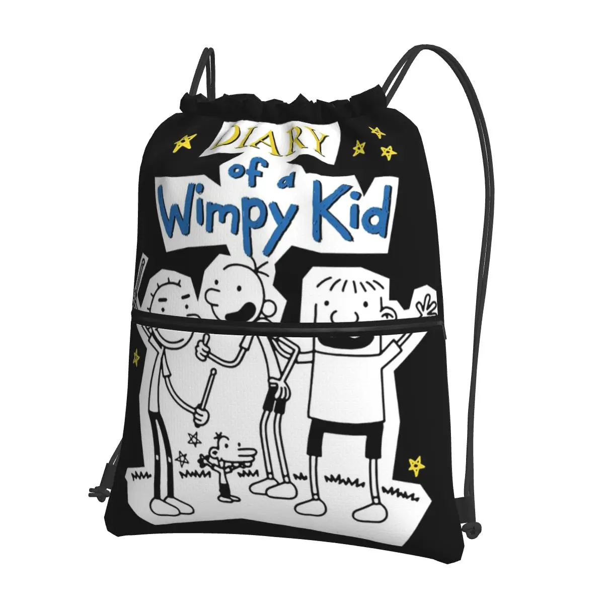 

Diary Of A Wimpy Kid Group Backpacks Casual Portable Drawstring Bags Sports Bag Book Bags For Man Woman Students
