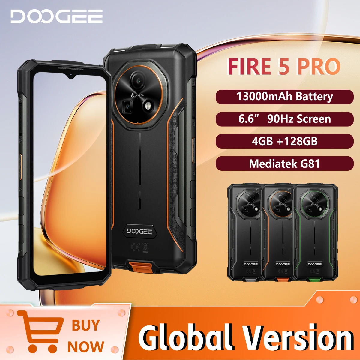 Doogee Fire 5 PRO Rugged Smartphone Helio G81 20GB RAM 128GB ROM 6.6