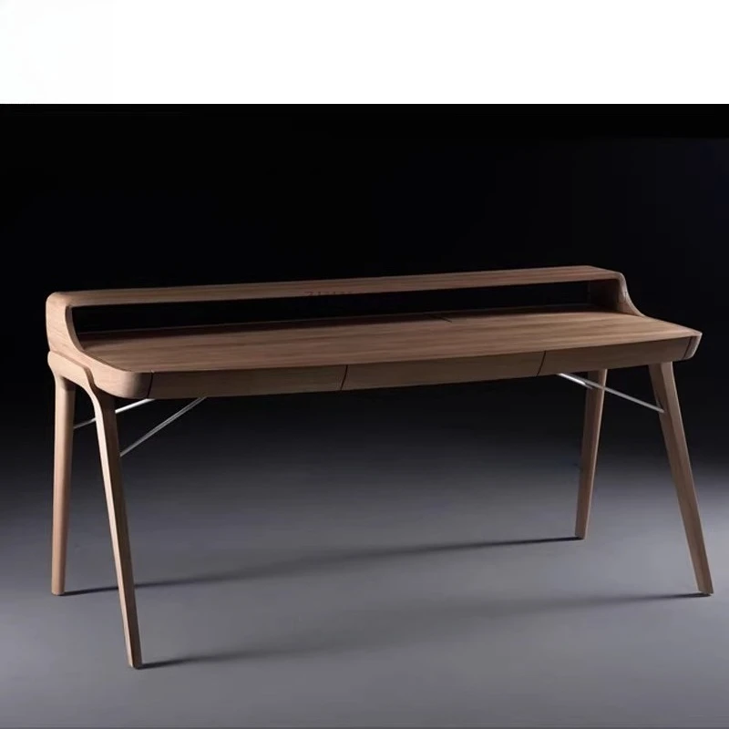 All solid wood computer desk, desk, Nordic Japanese oak writing desk, black walnut workbench