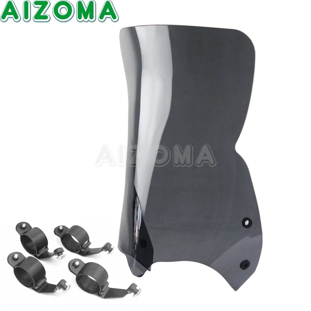 Smoke Motorcycle Bolt-on Windscreen PC Wind Shield Deflector w/ Clamps Bracket For Suzuki M109R Boulevard M50 M90 M109R2  M109RZ