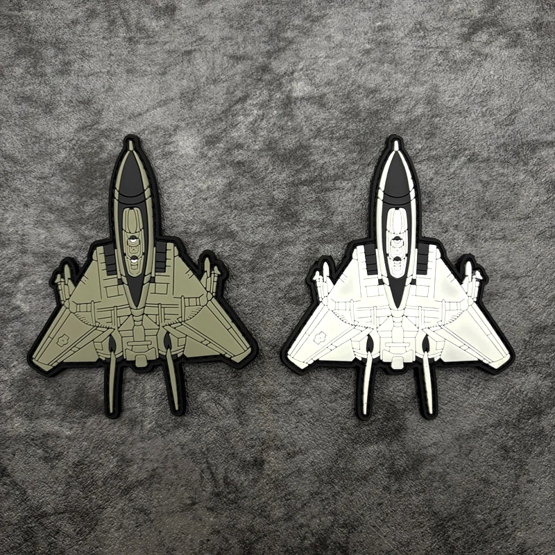 A flying pattern PVC material patch, soft rubber badge, with a luminous effect, featuring a hook on the back, suitable for decorating bags, backpacks, vests, and clothing