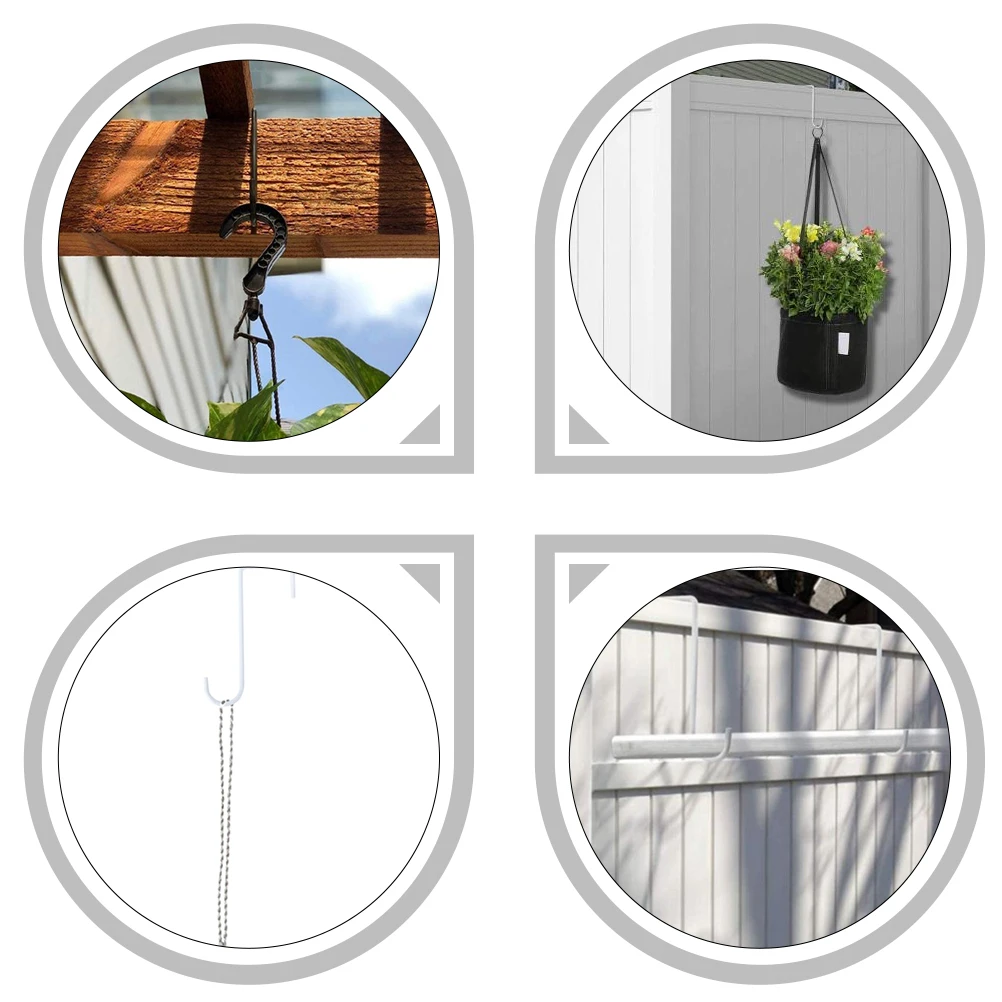 

10pcs Garden Planter Fence Hooks for Flower Basket Durable Steel Easy Install Multi purpose Hanging Decor Planter Outdoor