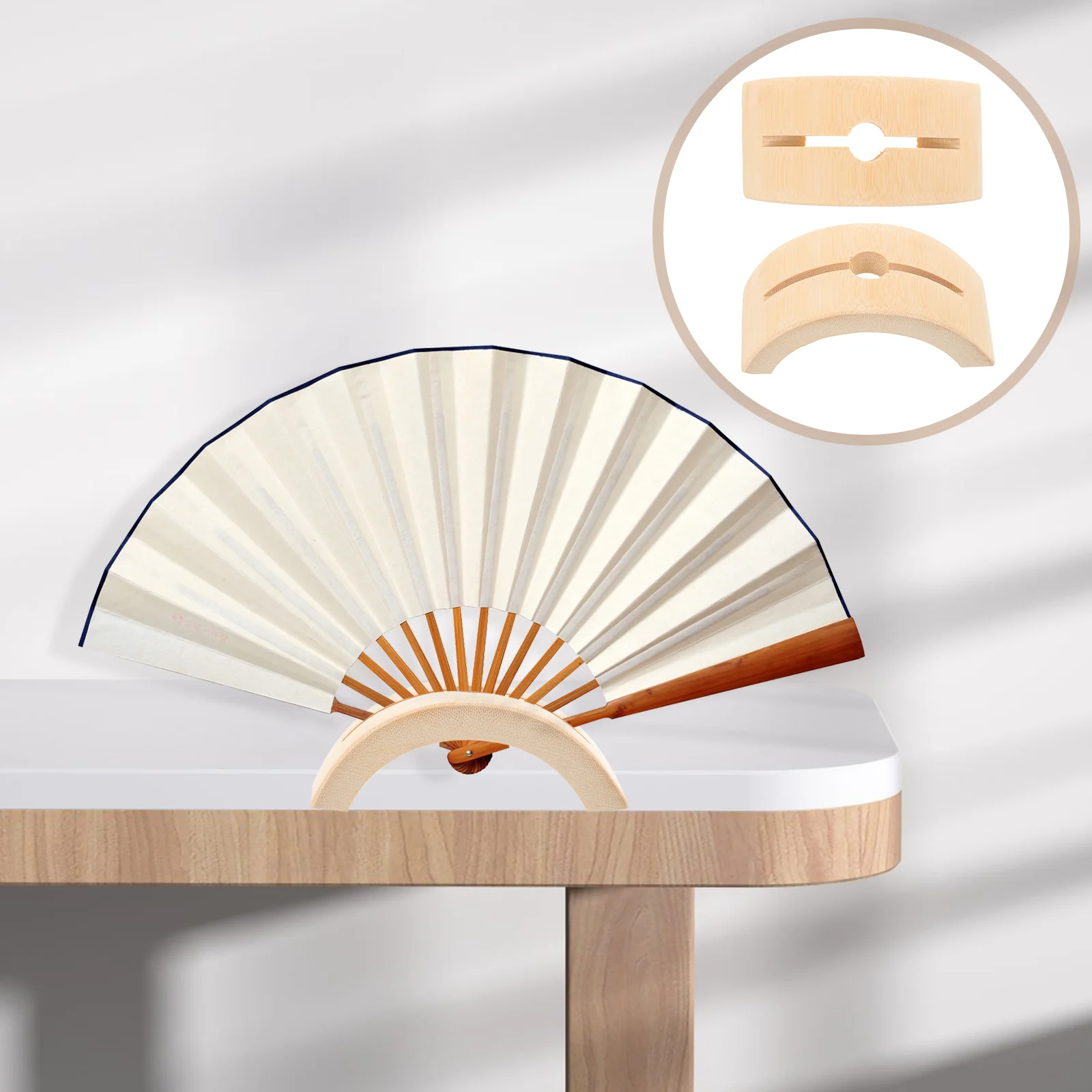 

Japanese Handheld Fan Holder Folding Accessories Removable (No 2 Large Bamboo Holder) Display Stand Stands for Collectibles