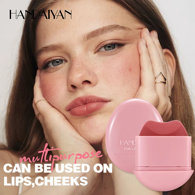 Bâton de fard à joues polyvalent 2 en 1, couleur unique, mat, facile à appliquer, longue durée, maquillage naturel pour les yeux, rouge à lèvres