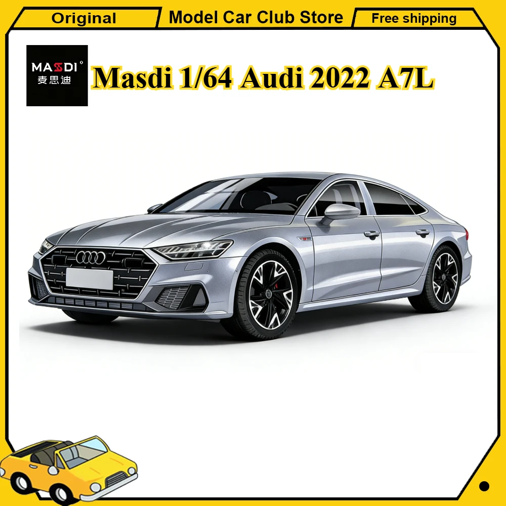 

Масштабная модель автомобиля Masdi 1/64 Audi 2022 A7L R8 V10 Coupe Performance Supercar из сплава, коллекционная миниатюра, игрушка для хобби, подарок