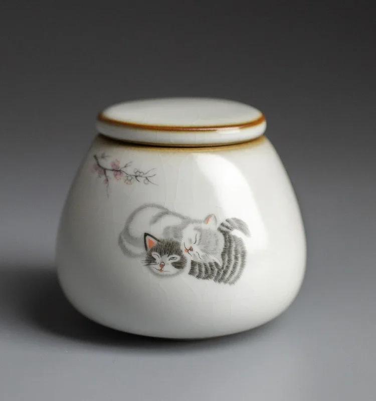 Cat's deceased ashes box, cat cremation ashes jar, moisture-proof, pet's ashes placement jar for sacrificial purposes