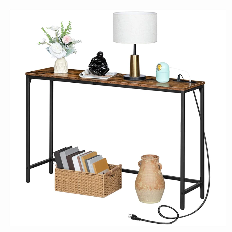 Nordic Entryway Hallway Modern Antique Chinese Wood Stainless Steel Metal Leg Entry Console Tables