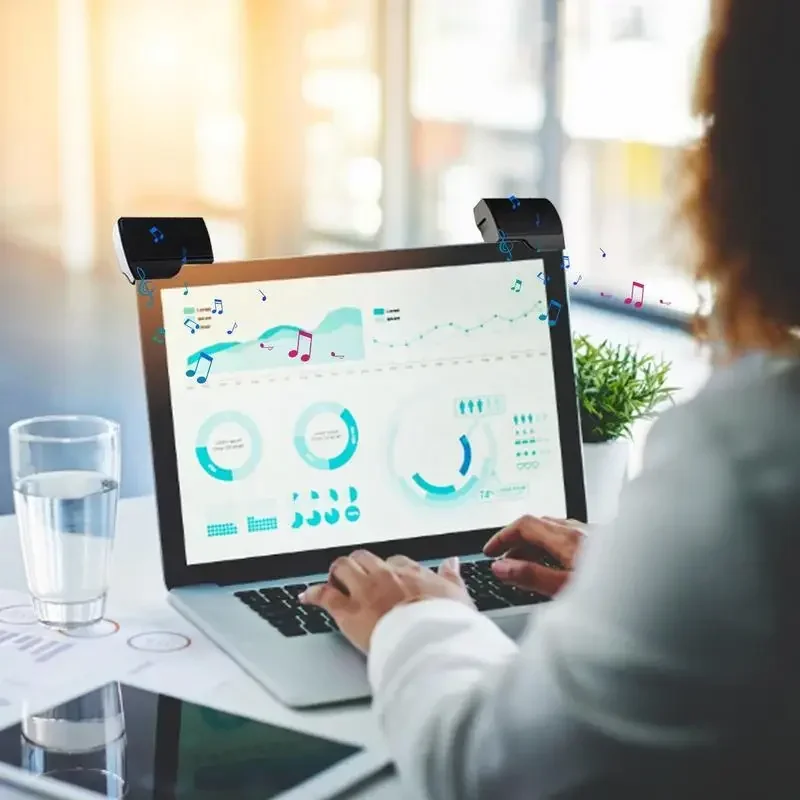 Altoparlanti per Computer Clip esterna su Mini Soundbar multimediale cablato alimentato tramite USB per PC Laptop