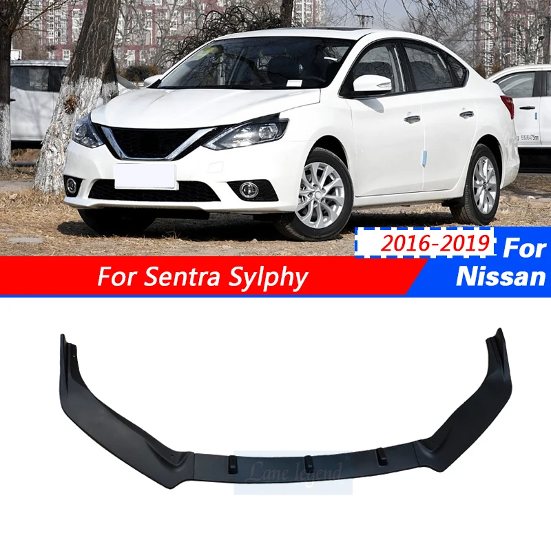 

Front Lip For Nissan Sentra Sylphy 2016-2019 Front Bumper Lip Spoiler Splitters Body Kit Aprons Cover Guard Trim