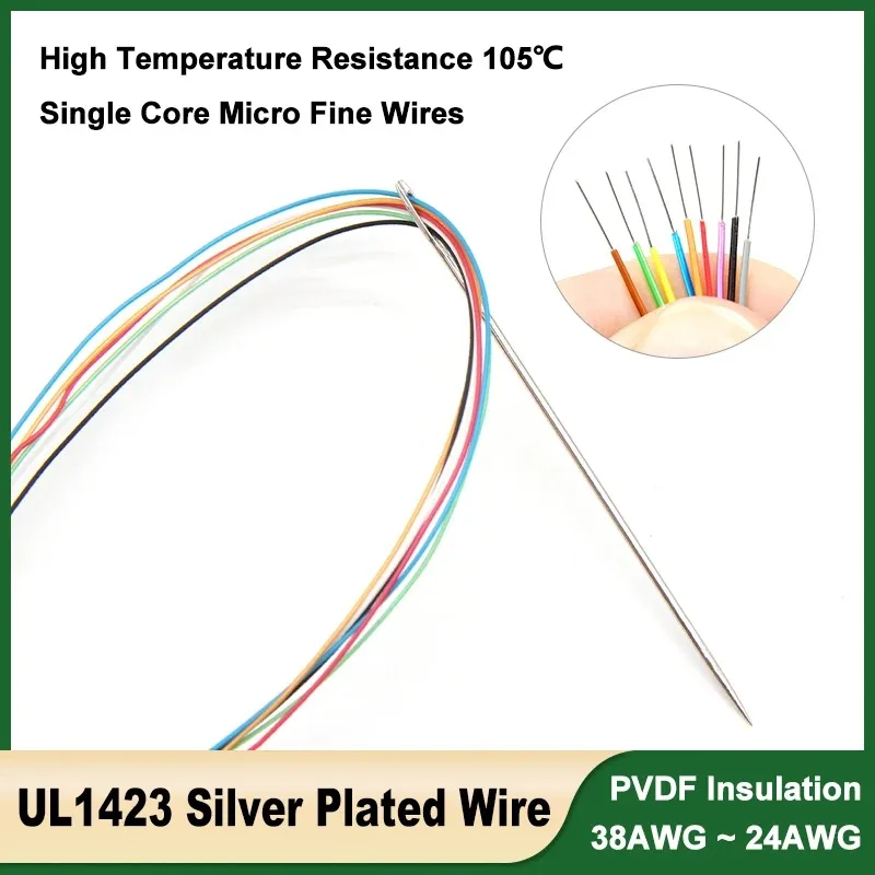 UL1423 Micro Fine FEP Silver Plated Wire 38/36/34/30/28/26/24AWG High Temperature Single Core Oxygen-Free Copper Electric Cable