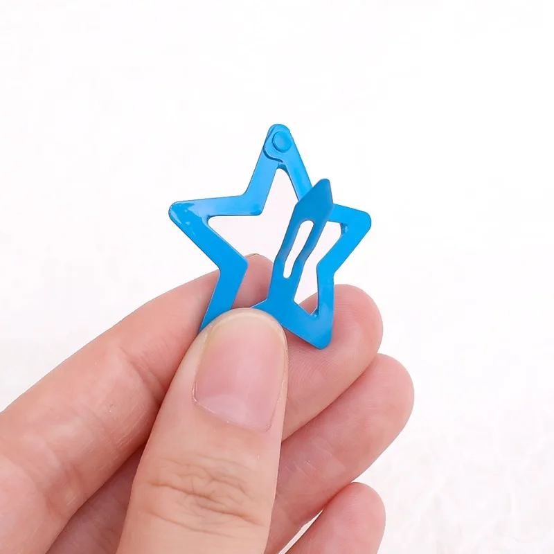 Y2K Star BB Hairpins Girls Lovely Pentagram Hairclip Women Alloy Snap Barrettes Decorative Headwear Jewelry Accessory Headdress