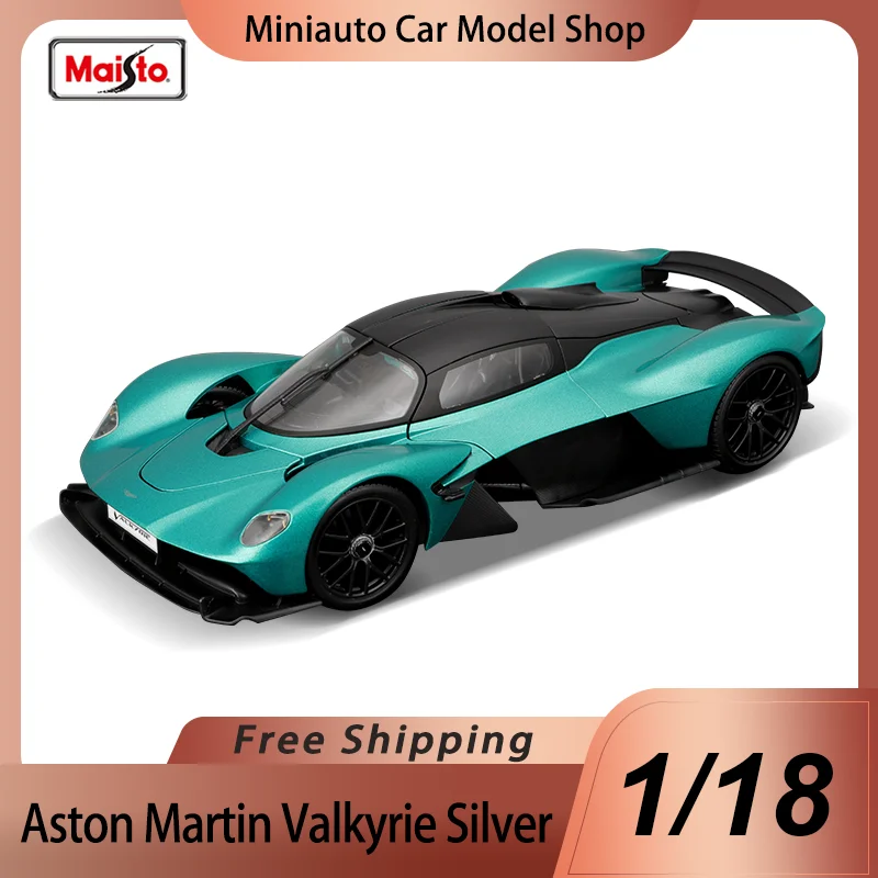 

Новинка в наличии Maisto 1:18 Aston Martin Valkyrie, серебряная акриловая коробка, специальное издание, миниатюрная литая под давлением модель из сплава, игрушки, подарок для детей