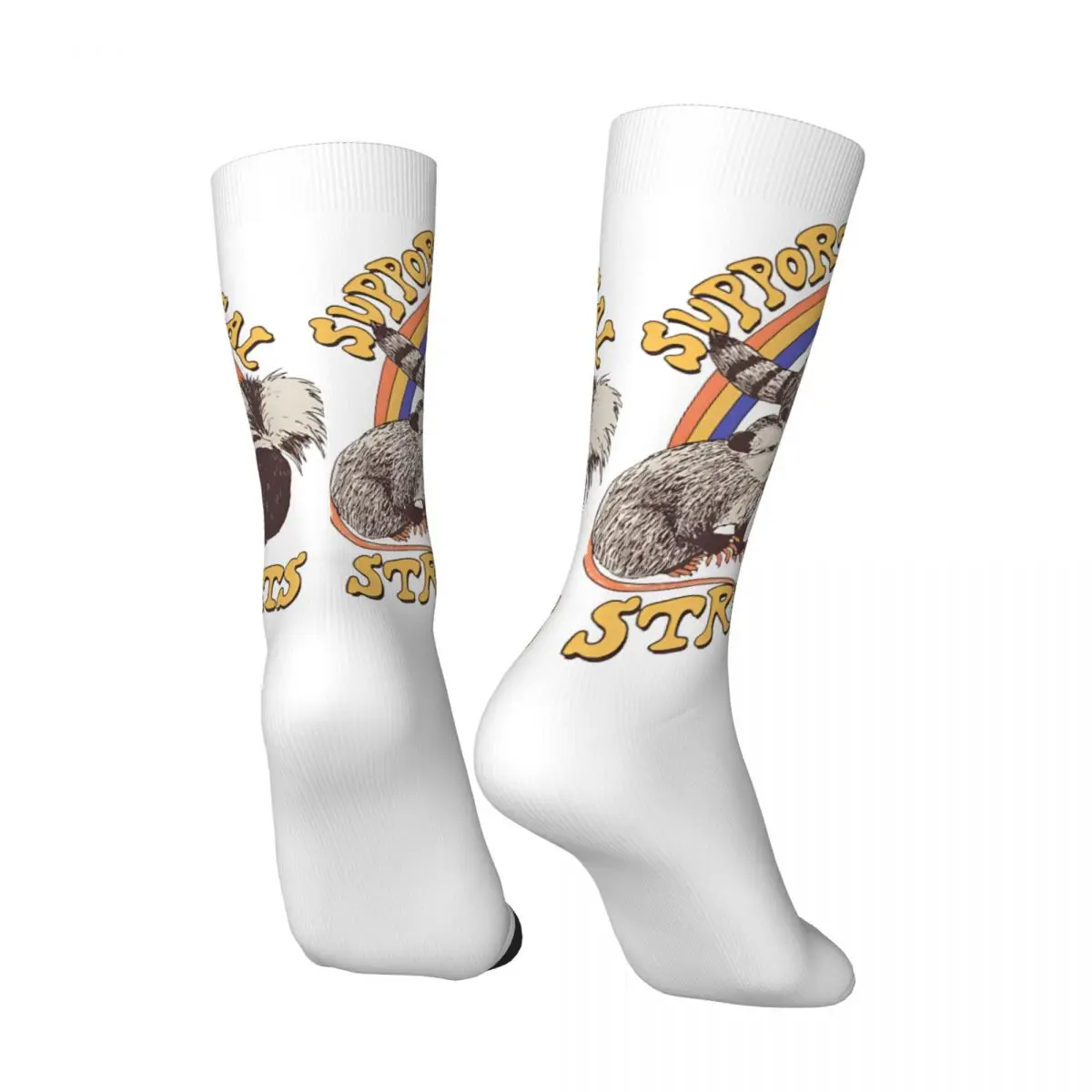 Street Cats Men's Socks Retro Harajuku P-Possum Street Style Novelty Seamless Crew Sock