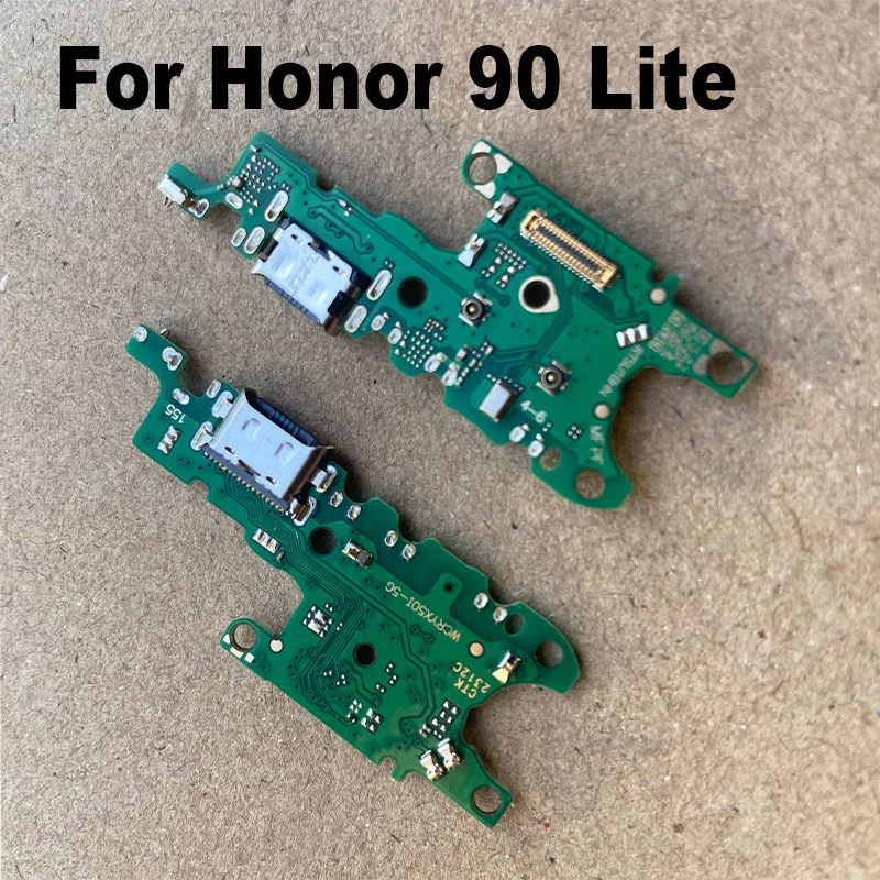 For Huawei Honor 90 Lite Fast USB Charging Dock Port Mic Microphone Connector Board Flex Cable Repair Parts Global