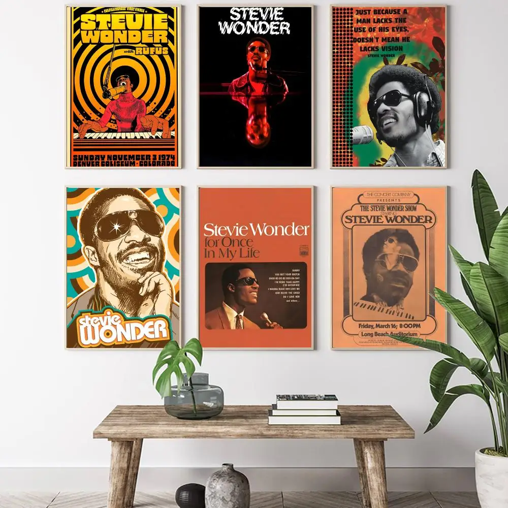 

Singer S-stevie Wonder Poster HD Art Poster for Home Bar Cafe Decor DIY Vintage Print for Office Home on the Wall