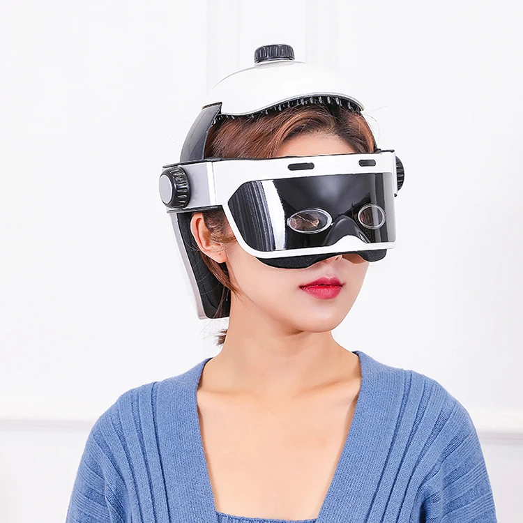 

Electric Head Massager Rechargeable Heating Neck Head Massage Helmet With Air Pressure Acupoint Therapy for Stress Relief