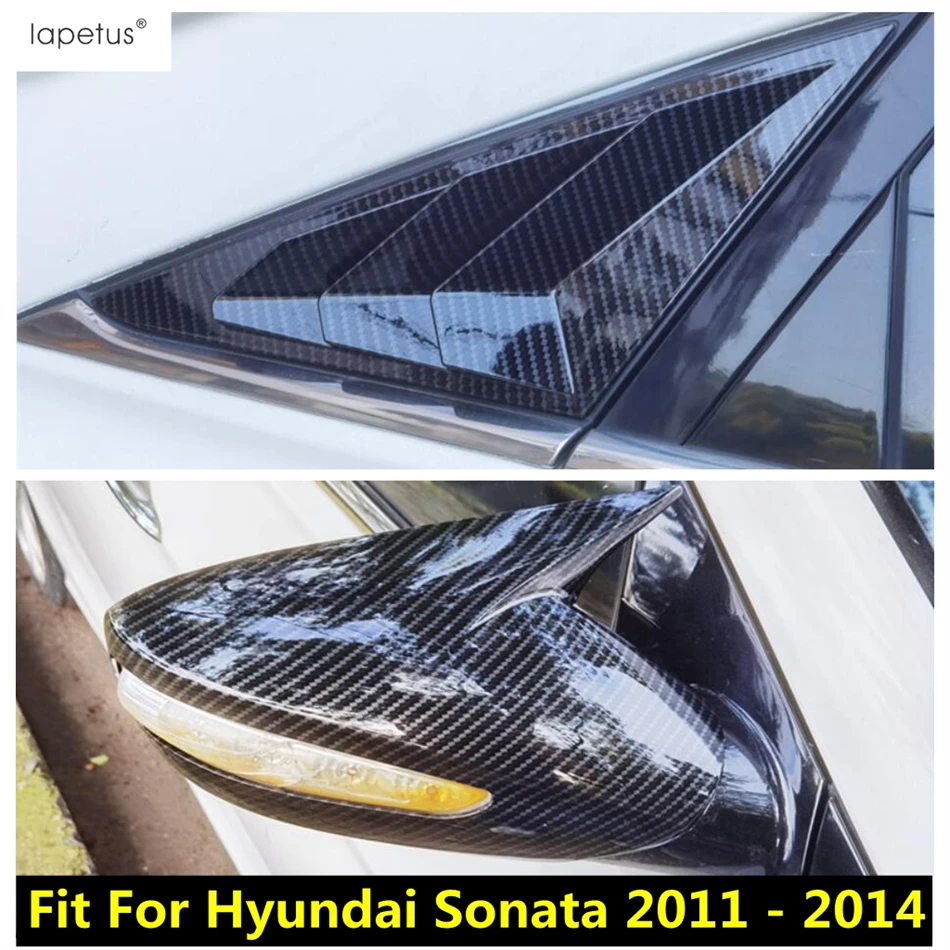 

Rearview Mirror / Rear Window Shutter Louver Side Air Panel Cover Trim For Hyundai Sonata 2011 - 2014 Carbon Fiber Accessories