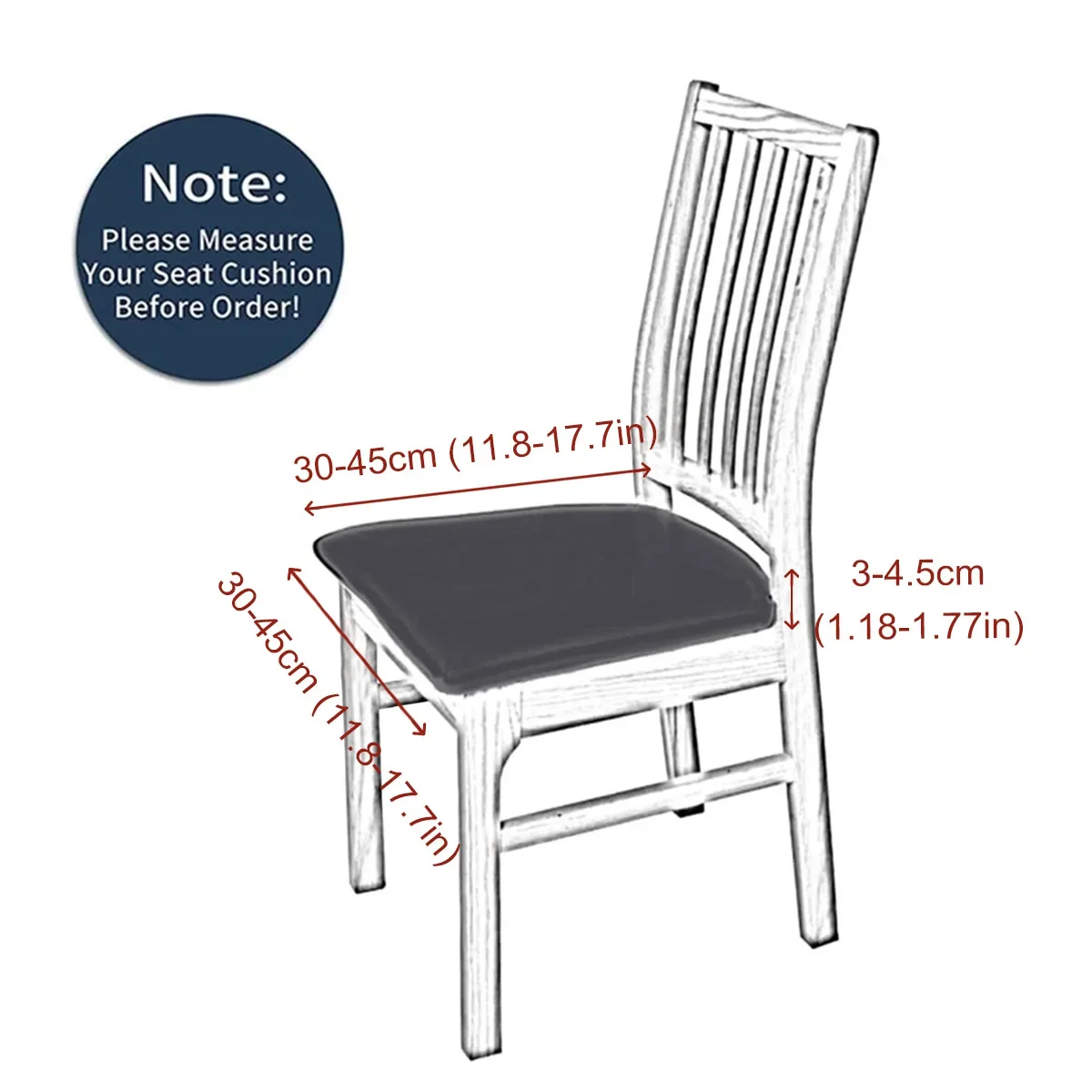 1pc Solid Color Only for Dining Chairs Stretch Chair Seat Cover Removable Anti-dirty Seat Cushion Slipcover Monochrome Washable