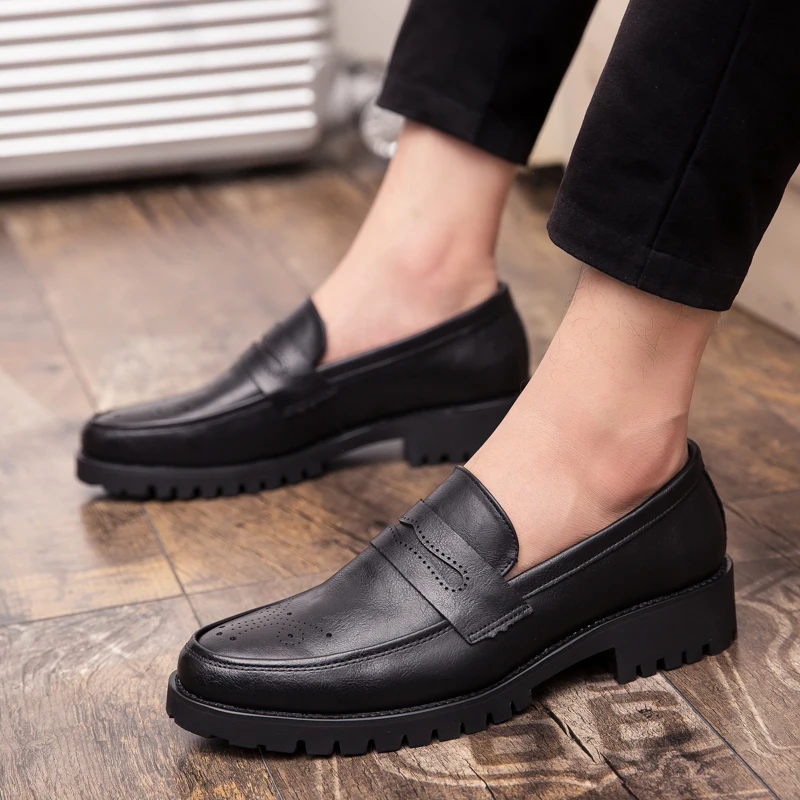 

Luxury Brand Men's Shoes Loafers Men's Casual Leather Designer Men Shoes Thick Soled Leather Shoes Slip-On Shoes Driving Shoes