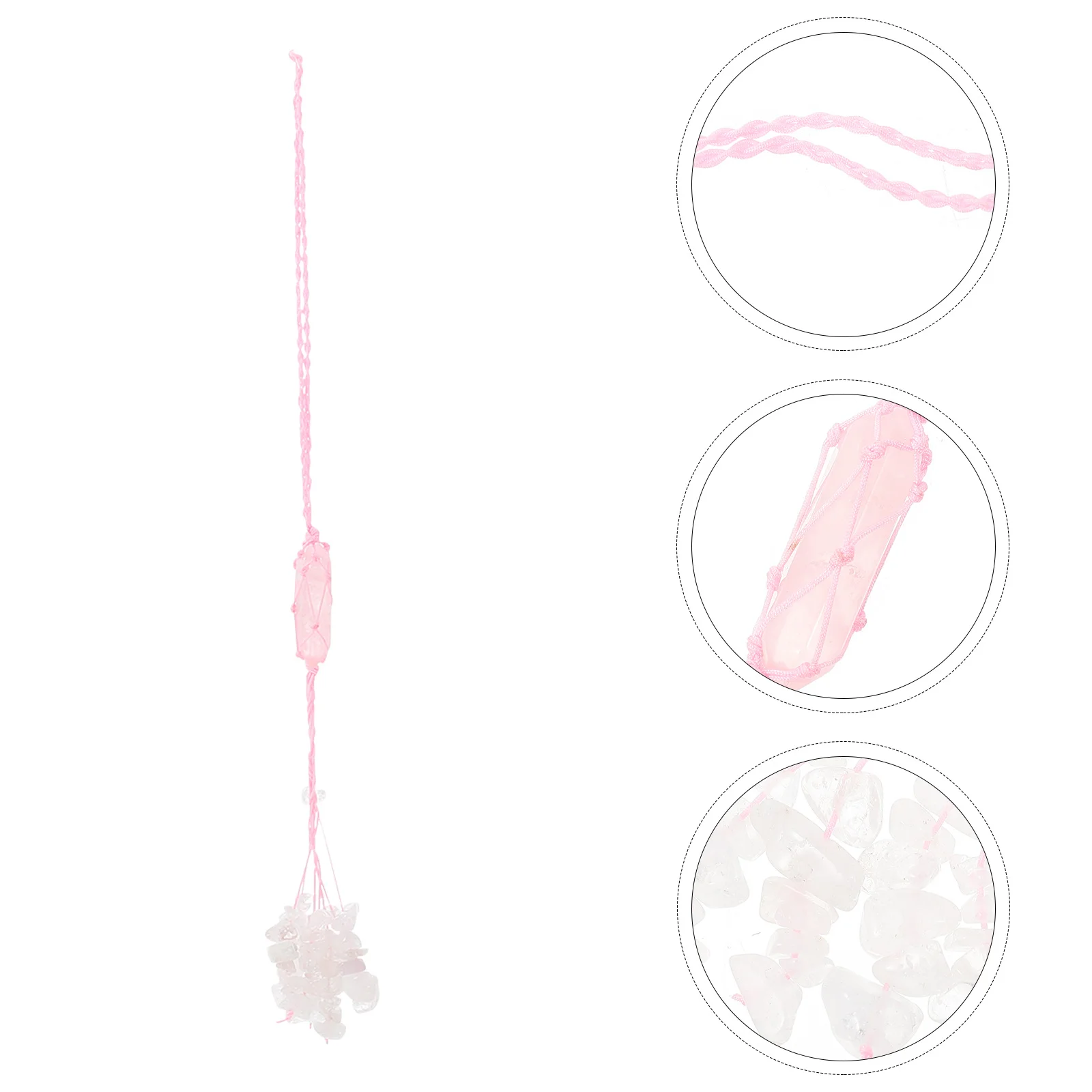 

Crystals Decor Hanging Car Pink Accessories Rearview Mirror Decoration Ornament