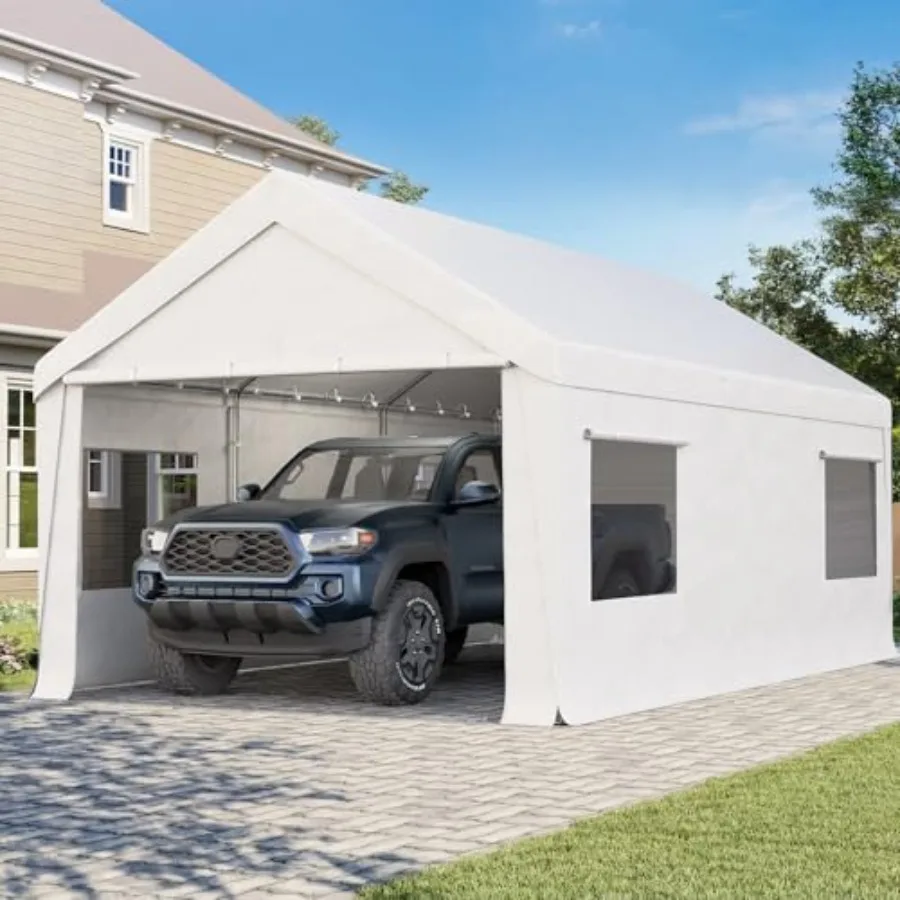 12x20 FT Heavy Duty Portable Garage Without Sidewall