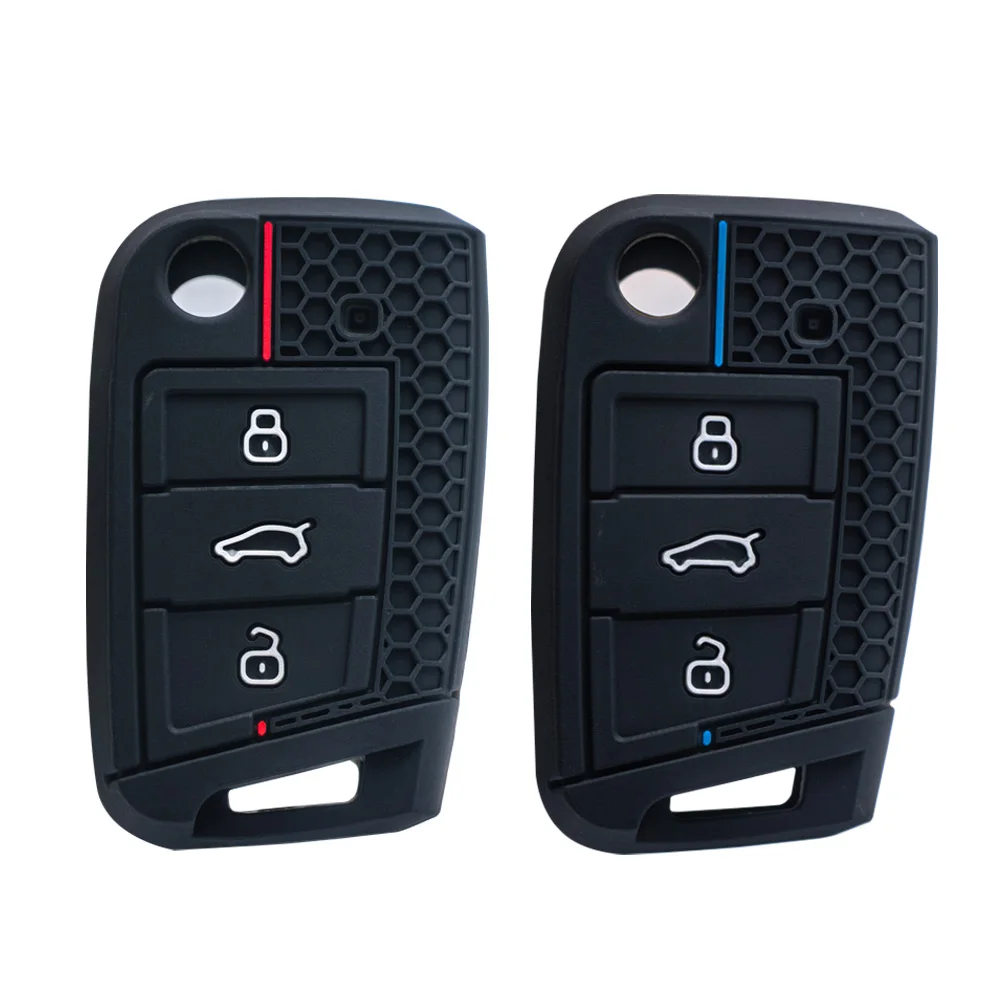 Car Remote Key Case Cover for VW Golf 7 GTI POLO T-Cross T-Roc Touran Tiguan Skoda Octavia Rapid Kodiaq Fabia Seat Ibiza Leon