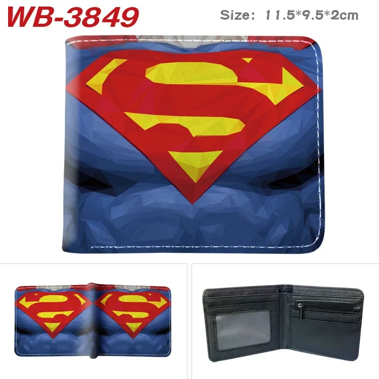 DC Super Hero Anime Figure Batman Superman Wonder Woman Justice League PU Leather Printed Short Card Holder Wallet Birthday Gift