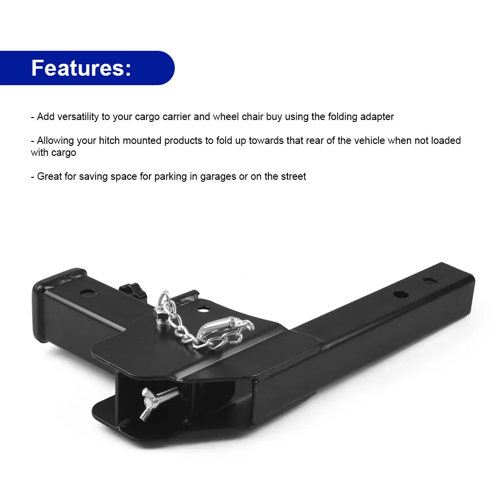 Trekhaken, Fold Trailer Attachment Rod 2-Inch 500 Lbs Metalen