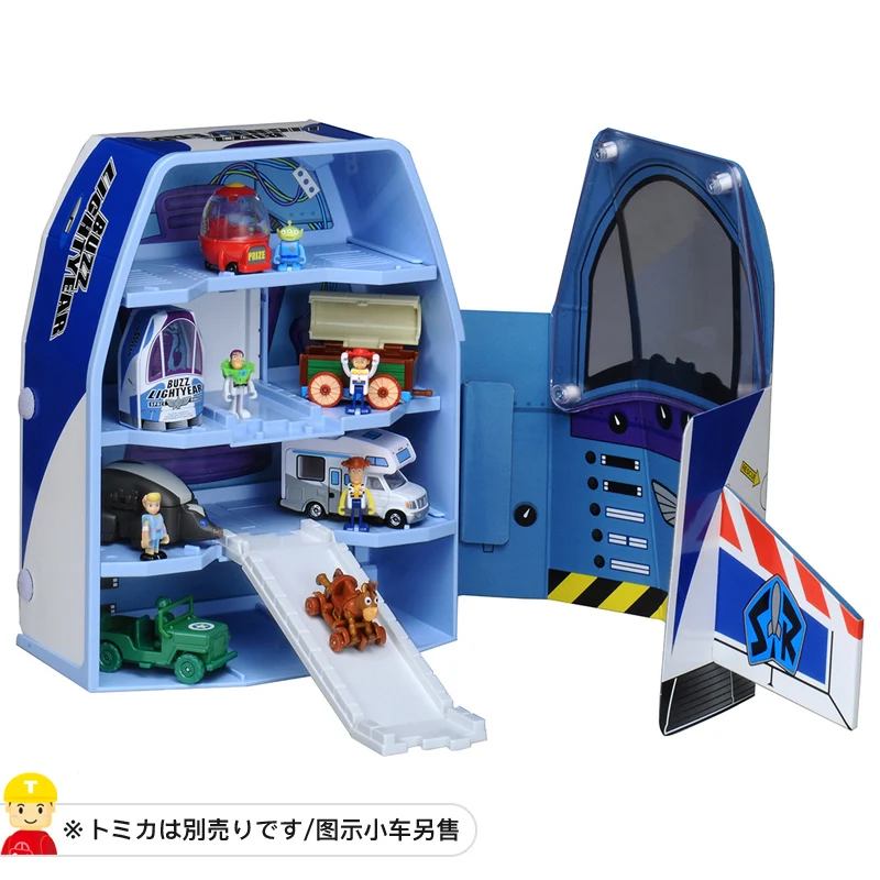 Original Disney Pixar Tomica Dream Ride on Toy Story Doll Car Model Doll Buzz Lightyear Woody Spaceship Alloy Car Model Toys