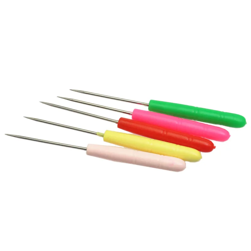 5/1PCS Steel Stitcher Sewing Awl Bags Hole Hook DIY Handmade Leather Craft Tool Plastic Handle Cone Needle Shoe Repair Needle