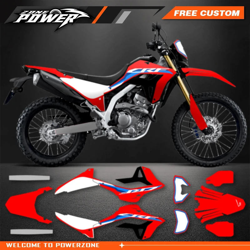 Powerzone Motorcycle Graphic Decal Stickers Kits For Honda CRF300L 2021 Number Name Customize 17