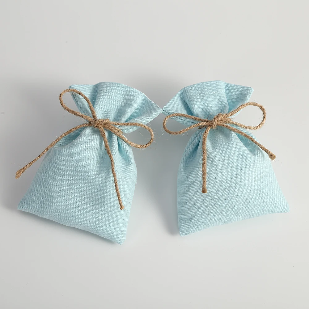 50 Stück Schmuck-Geschenkverpackungsbeutel aus Baumwolle, Jute-Musselin-Beutel, Hochzeitsgeschenk-Süßigkeitenbeutel, Brautparty-Kosmetik-Organizer-Beutel – Detail 5