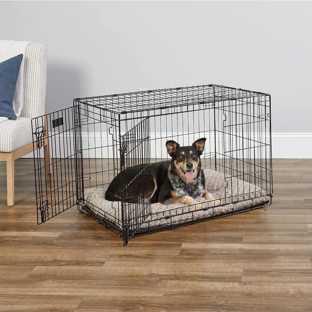 MidWest Homes for Pets Newly Enhanced Double Door iCrate Dog Crate, Includes Leak-Proof Pan, Floor Protecting Feet, Divider Pane