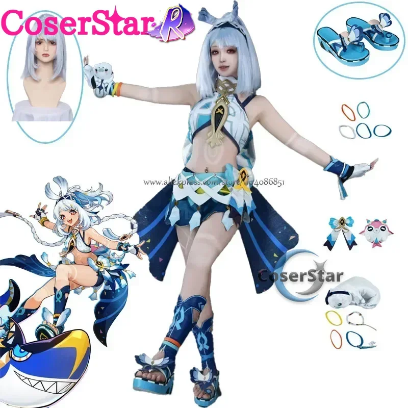 CoserStar-R Disponibile Natlan Mualani Costume Cosplay GenshinImpact Mualani Costume Cosplay Vestito Uniforme Parrucca Scarpe