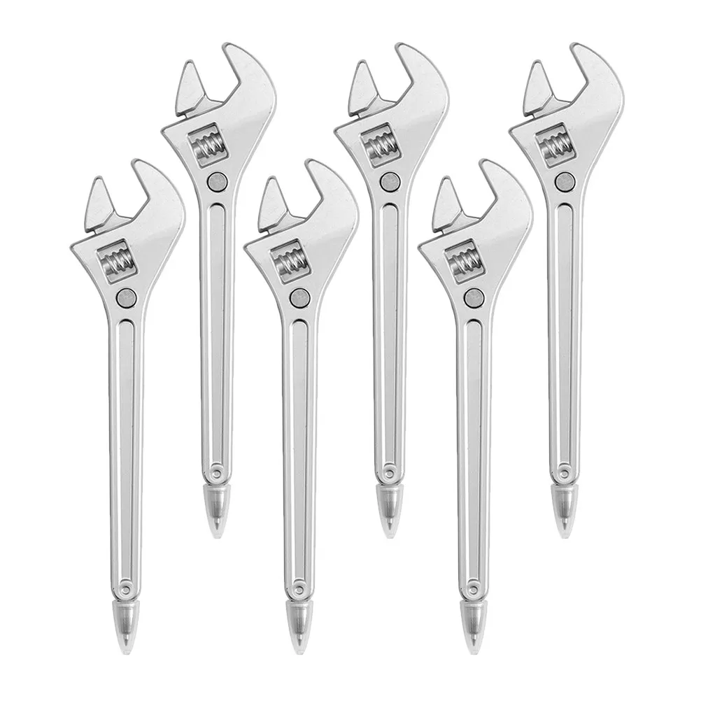 

6Pcs Unique Wrench Shaped Ballpoint Pens Blue Ink Creative Stationery for Classroom Office Study Journaling Coloring Books