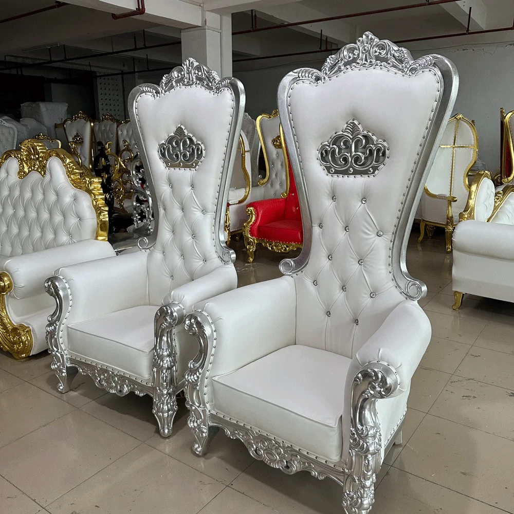 ToCheaper Luxury Wedding Decoration Wedding Gold Sofa Chair King And Queen Throne Chair For Bride