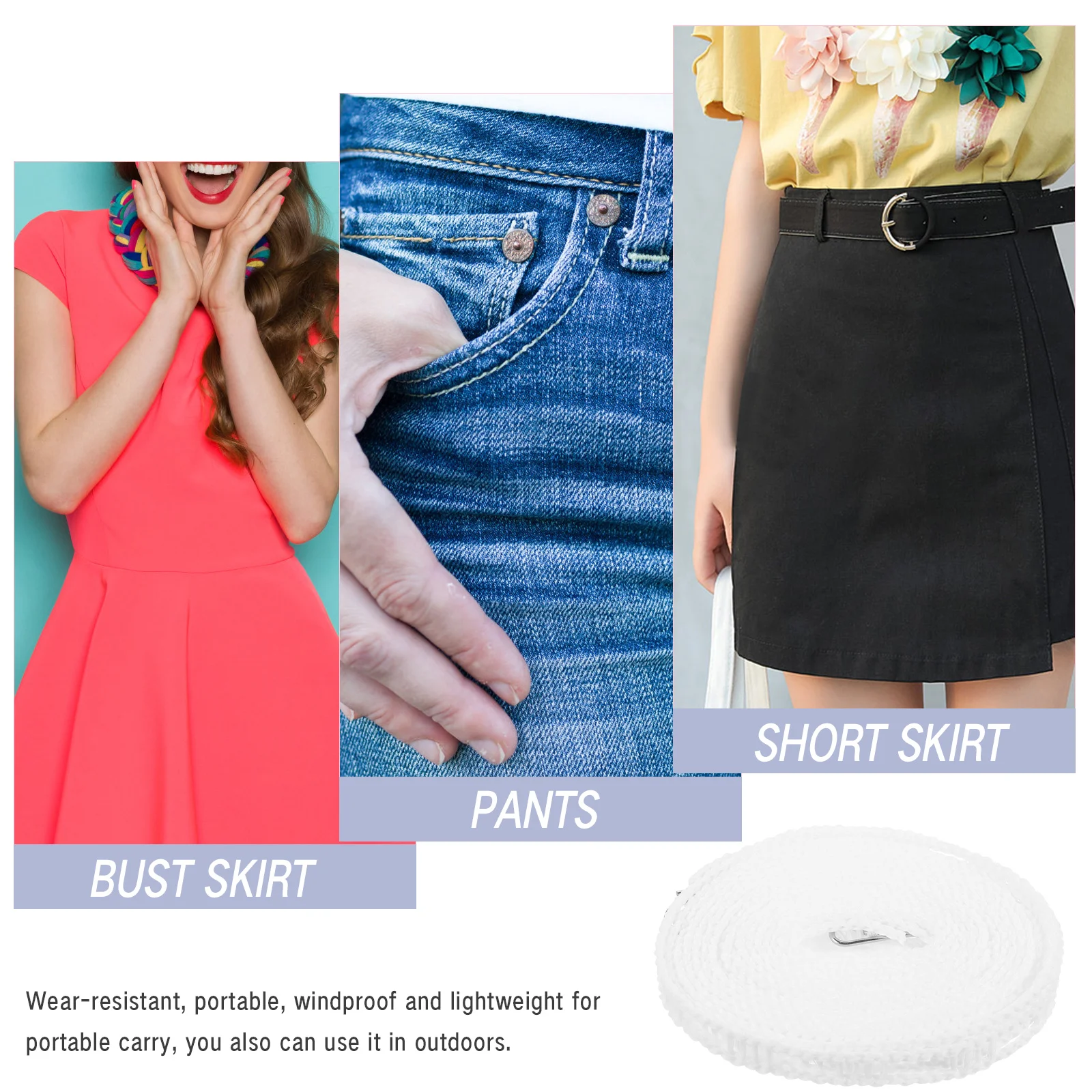 

2 Pcs Elasticity Dry Clothesline Travel Camp Stainless Steel Clothing for Camping