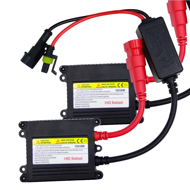 

2Pcs 35W DC Xenon HID Ballasts Fast Bright Reactors 3800LM Compatible with H1 H3 H7 H11 9005 9006 for Car HID Headlights 12V