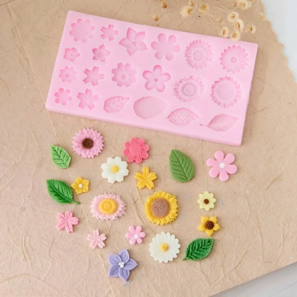 

Flowers Cherry Blossoms Silicone Molds Plum Blossoms Daisies Fondant Candy Chocolate Mould Sunflower Baking Accessories