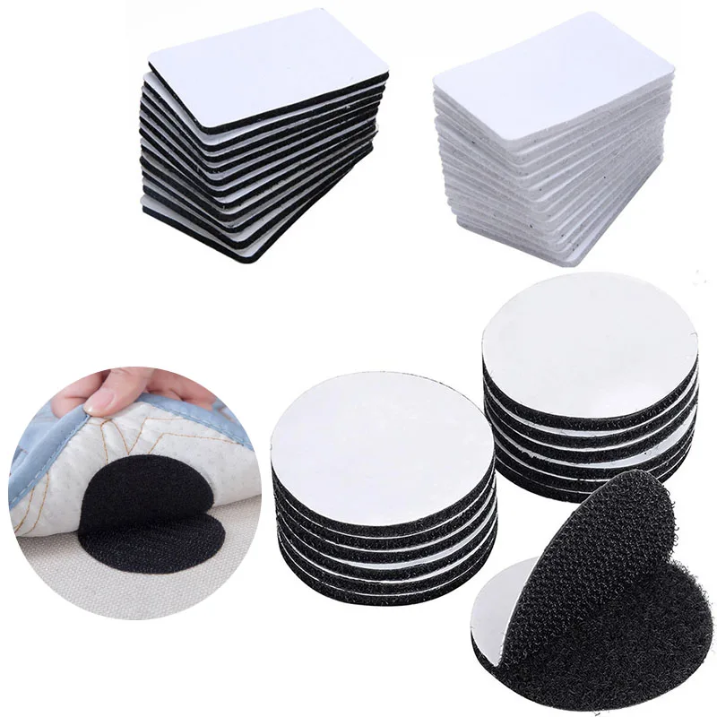 

5-50Pcs/Pack Strong Stickers Self Adhesive Fastener Household Antiskid Sticker Hooks and Loops Sofa Mat Carpet Anti Slip