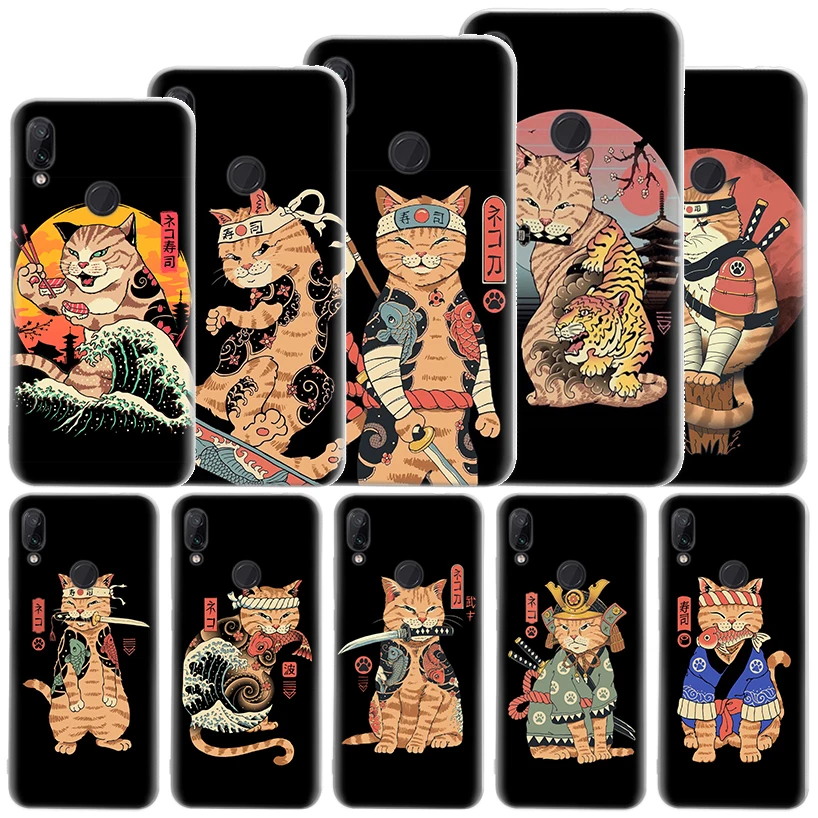 Ramen Sushi Samurai Tattoo Cat Soft Case For Xiaomi Mi 11 Lite 11i 12X 11T 10T 9T Pro Phone Cover 12 10 9 8 5X 6X Ultra Housing