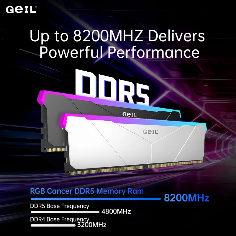 Память GeIL DDR5 6000/6400/6800/7200/8000/8200 МГц, 32/64 ГБ