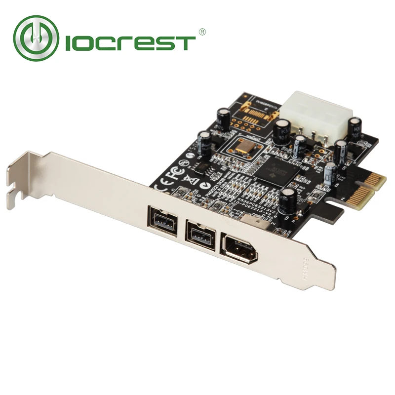 IOCREST PCI Express 3 Port Firewire 1394B & 1394A PCIe 1.1 x1 Card TI XIO2213B Chipset