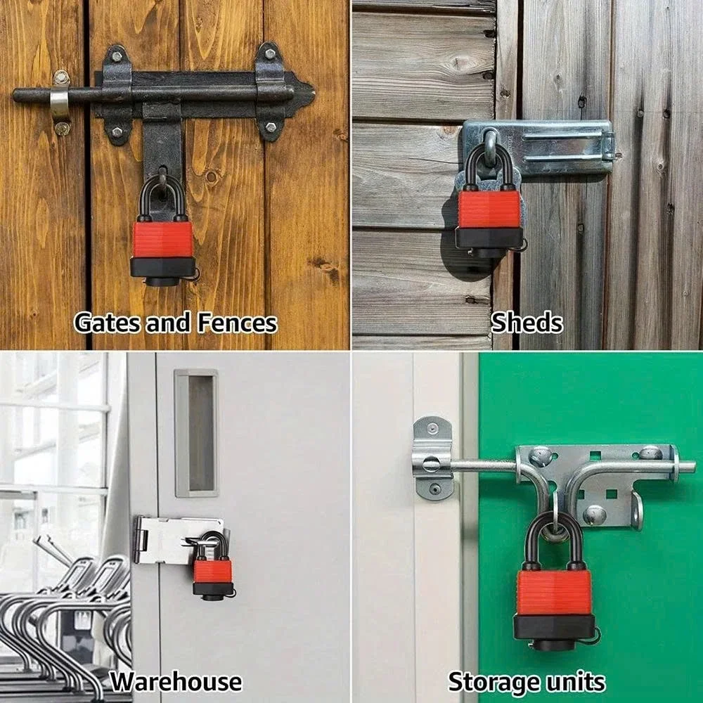 1pcs Waterproof Padlocks With Keys Door Security Padlock Anti-Theft Heavy Duty Courtyard Safety Locks Rust Proof Door Hardware