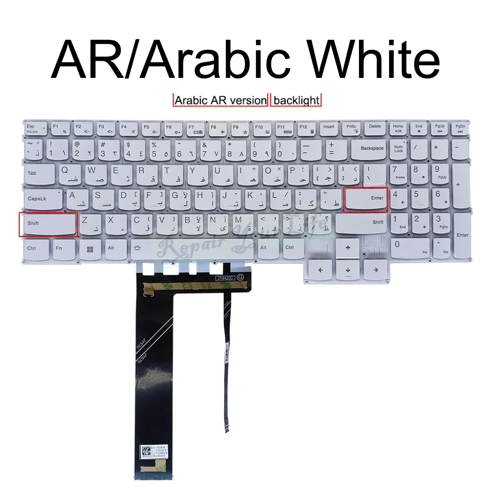 Russian Arabic Turkish Backlit Keyboard for Lenovo Legion 5-17ACH6 82K0 17ACH6H 82JY 17IMH05H Keyboard RUS PT5CYXBG-AR V214420C