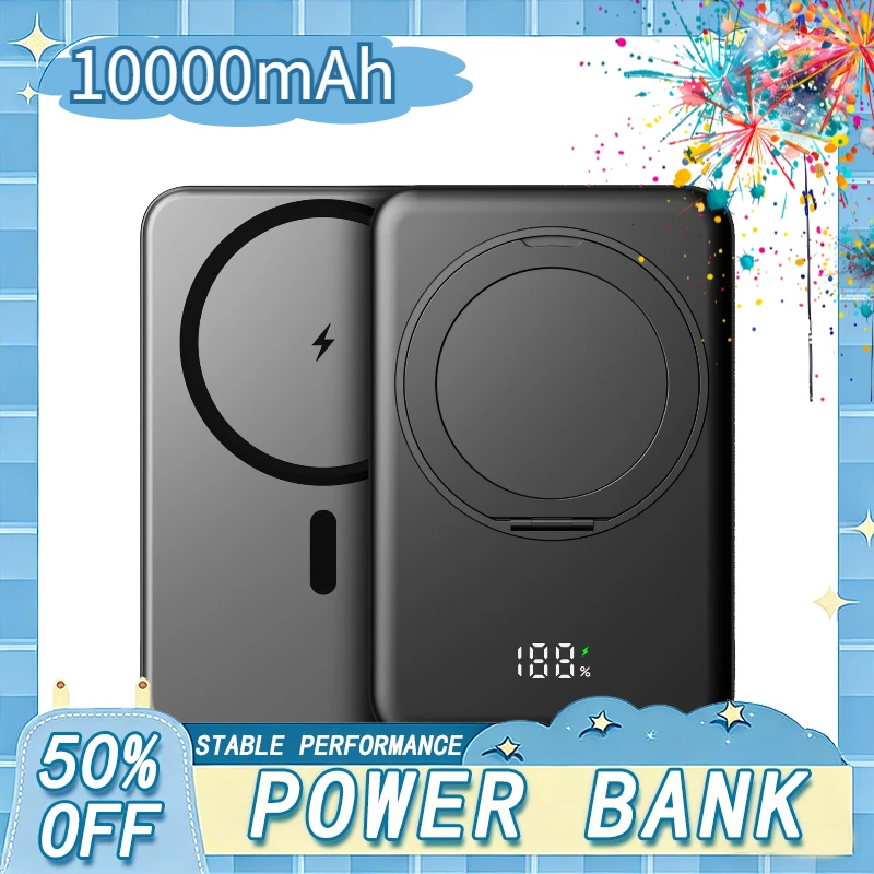 

Магнитный внешний аккумулятор емкостью 10000 мАч для MagSafe, беспроводная быстрая зарядная станция, 20 Вт, мини-портативная внешняя батарея для iPhone Samsung