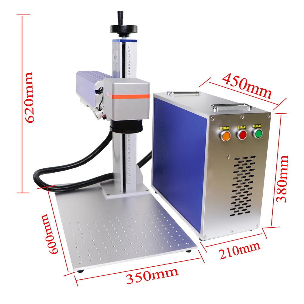 JPT MOPA M7 60W Fiber Laser Marking Machine with Ring Rotary Axis, Ezcad Control, Also Support LightBurn